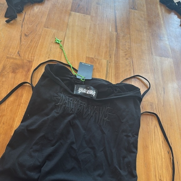 Darker Wavs Pitch Shredded Maxi dress with gloves set NEW NWT black sz Small S - Picture 7 of 7